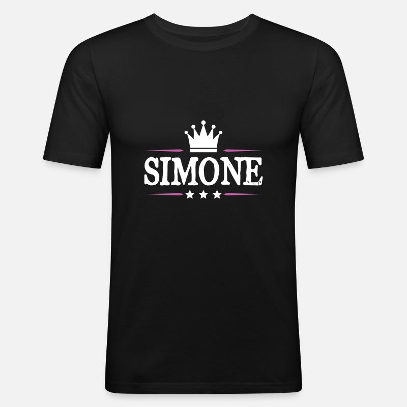 Simone - Männer Slim Fit T-Shirt - Schwarz