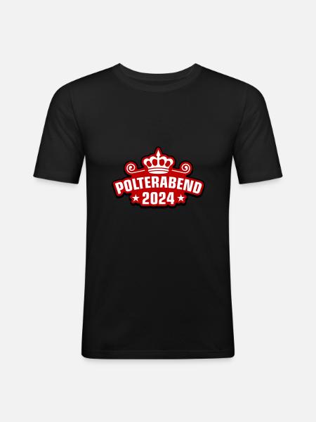 Polterabend 2024 - Männer Slim Fit T-Shirt - Schwarz