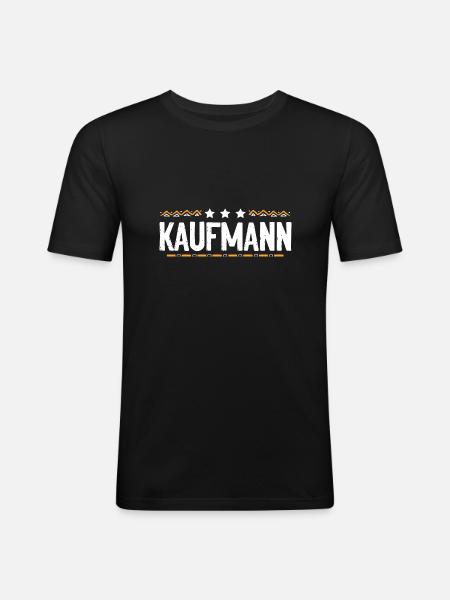 Kaufmann Beruf - Männer Slim Fit T-Shirt - Schwarz