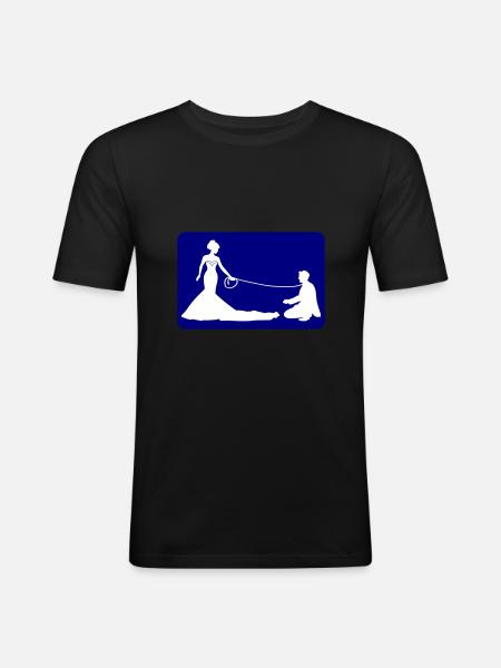 Wedding Bride and groom Linen - Men's Slim Fit T-Shirt - black