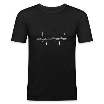 wave line stroke pattern wavy - Men's Slim Fit T-Shirt - black - Front - Nik (191cm)