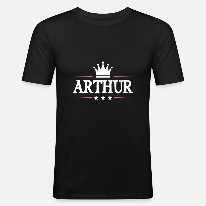 Arthur - Männer Slim Fit T-Shirt - Schwarz