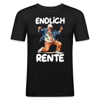 Endlich Rente Senior Tanzen - Männer Slim Fit T-Shirt - Schwarz - Vorne - Nik (191cm)