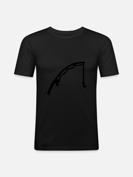 Fishing rod fishing icon - Men's Slim Fit T-Shirt - black