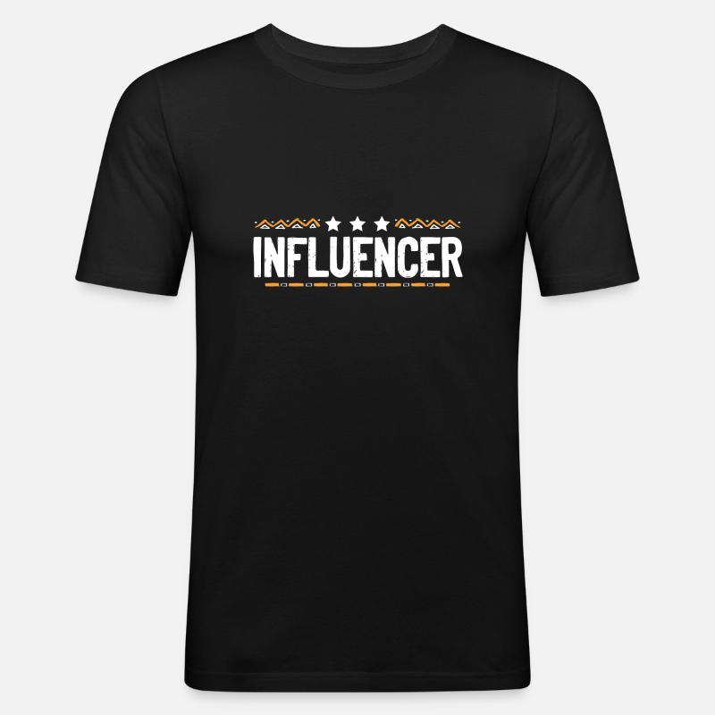 Influencer Beruf - Männer Slim Fit T-Shirt - Schwarz