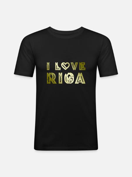 I Love Riga - Men's Slim Fit T-Shirt - black