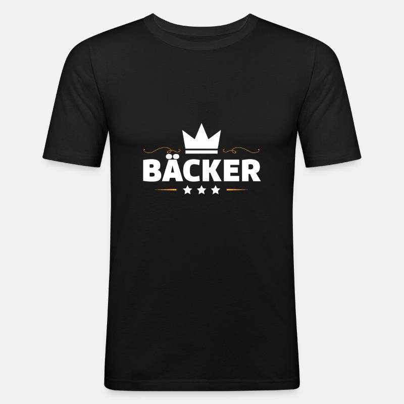 Bäcker Beruf - Männer Slim Fit T-Shirt - Schwarz