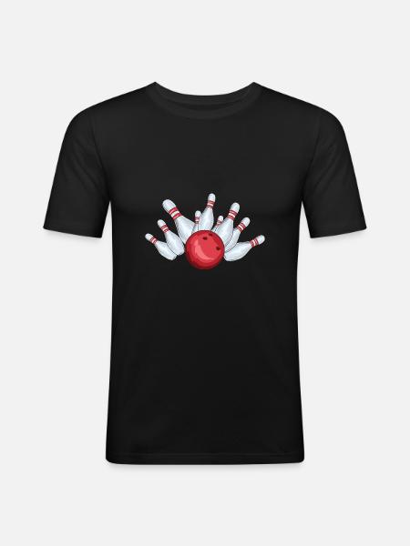 Bowling Strike | Bowling ball - Men's Slim Fit T-Shirt - black