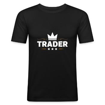 handelsmann yrke - Slim Fit T-skjorte for menn - svart - Foran - Nik (191cm)
