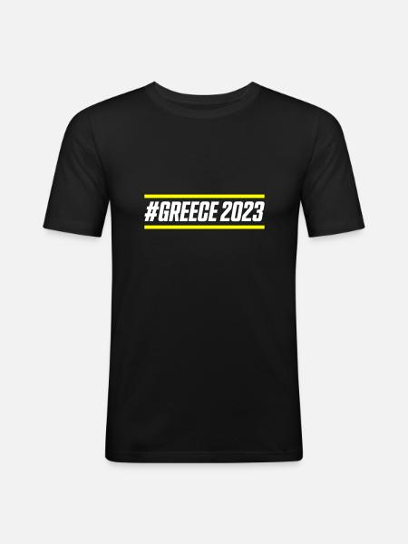 Greece 2023 - Männer Slim Fit T-Shirt - Schwarz
