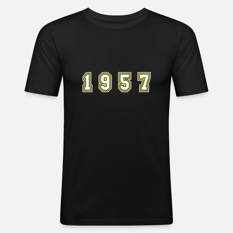 Numéro de l’année 1957 - T-shirt près du corps Homme - noir