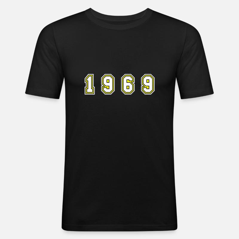1969 Year Number - Men's Slim Fit T-Shirt - black