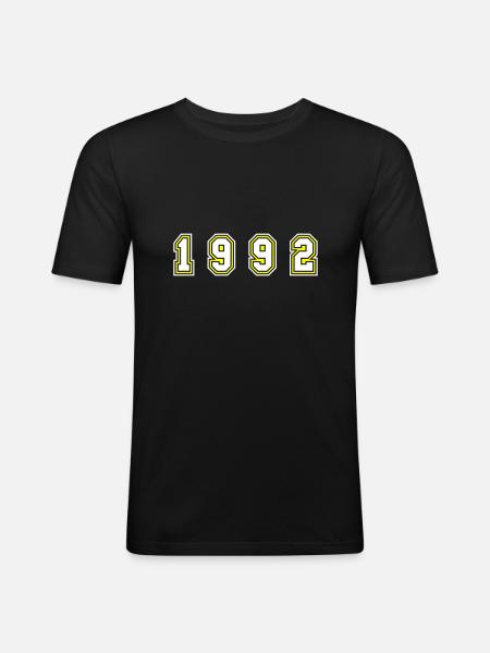 1992 Year Number - Men's Slim Fit T-Shirt - black