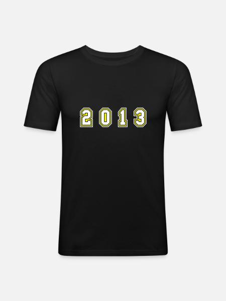 2013 Year Number - Men's Slim Fit T-Shirt - black
