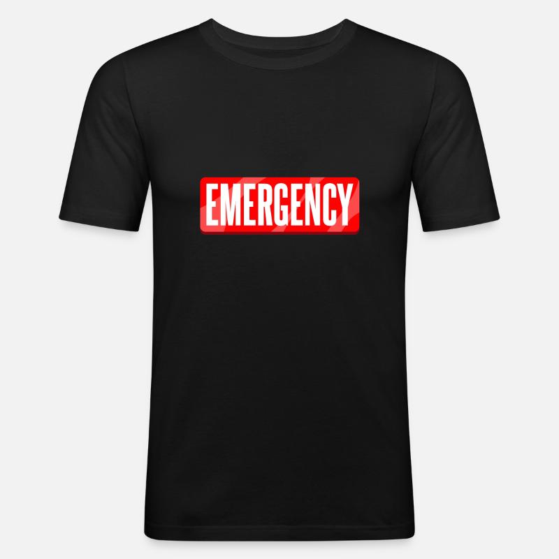emergenza - Maglietta aderente da uomo - nero