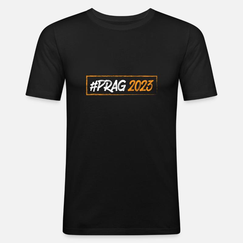 Prag 2023 - Männer Slim Fit T-Shirt - Schwarz