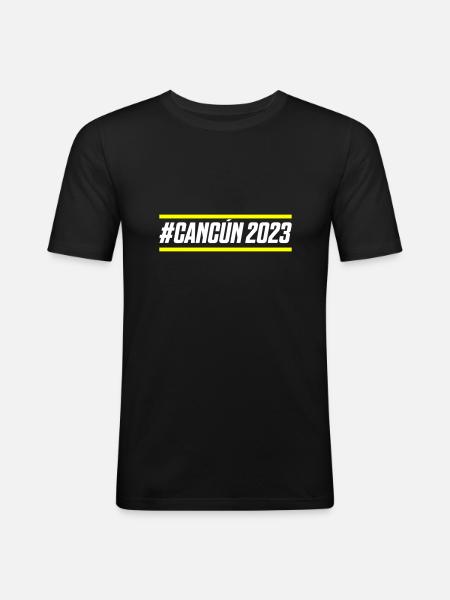 Cancun 2023 - Männer Slim Fit T-Shirt - Schwarz