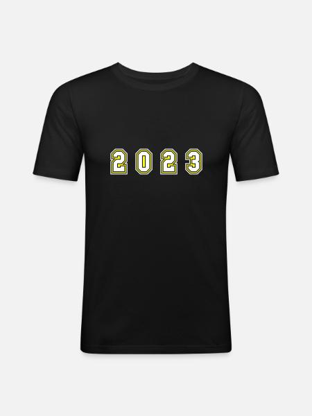 2023 year number - Men's Slim Fit T-Shirt - black