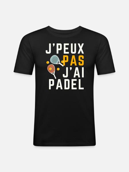 Ik kan het niet, ik heb Padel - Mannen slim fit T-shirt - zwart