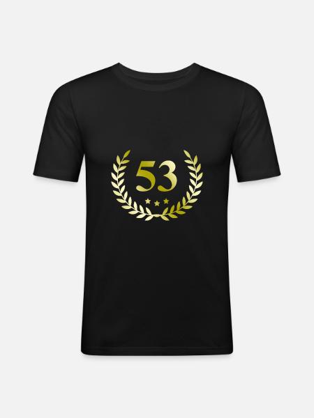 53 Number wreath - Men's Slim Fit T-Shirt - black