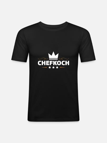 Chefkoch Kochen - Männer Slim Fit T-Shirt - Schwarz
