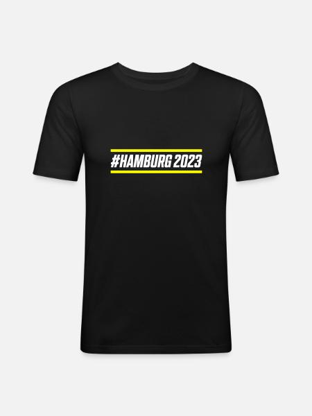 Hamburg 2023 - Männer Slim Fit T-Shirt - Schwarz