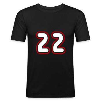 22 Number number - Men's Slim Fit T-Shirt - black - Front - Nik (191cm)
