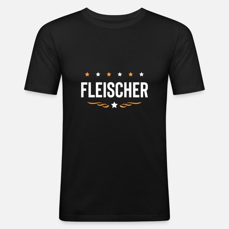 Fleischer Beruf - Männer Slim Fit T-Shirt - Schwarz
