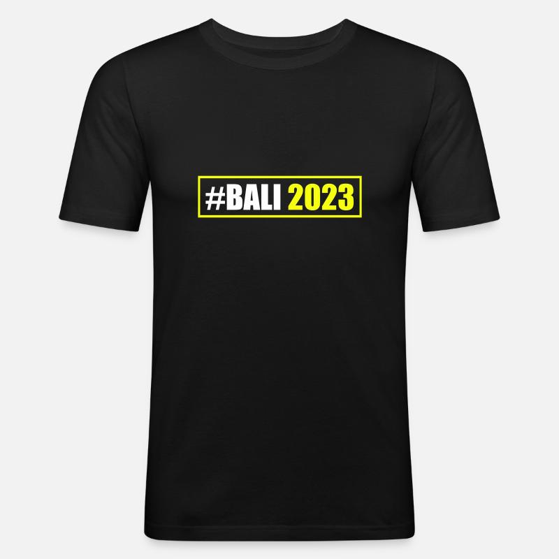 Bali 2023 - Männer Slim Fit T-Shirt - Schwarz