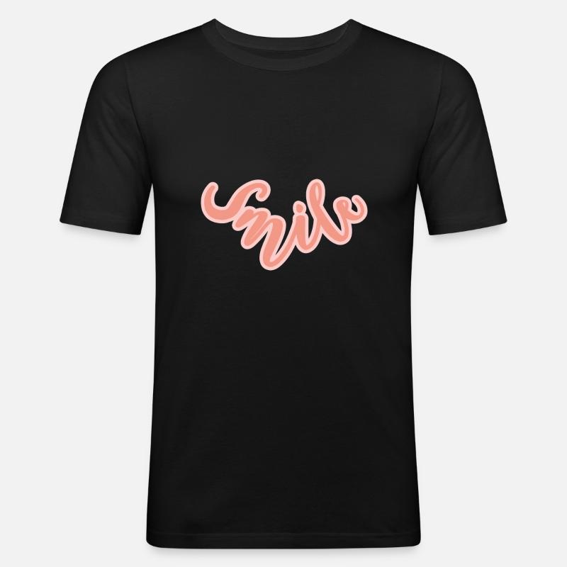 smile black - Männer Slim Fit T-Shirt - Schwarz