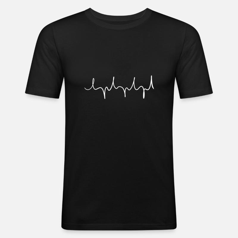 line pointed wavy stroke - Men's Slim Fit T-Shirt - black