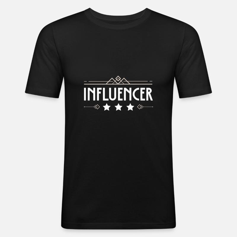 Influencer Beruf - Männer Slim Fit T-Shirt - Schwarz