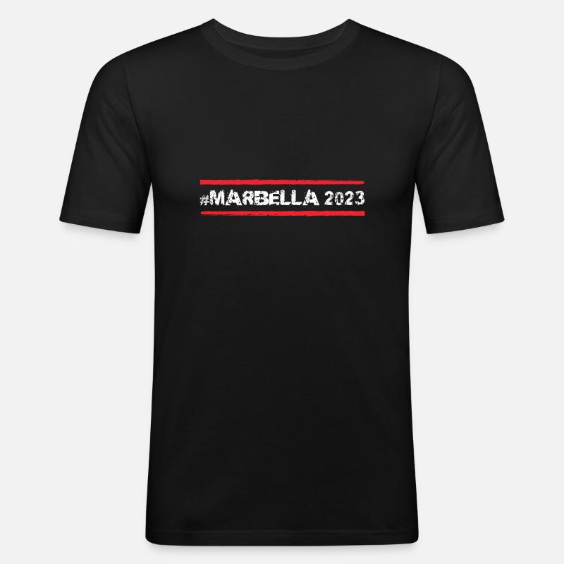 Marbella 2023 - Männer Slim Fit T-Shirt - Schwarz