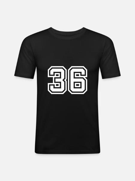 36 number symbol - Men's Slim Fit T-Shirt - black