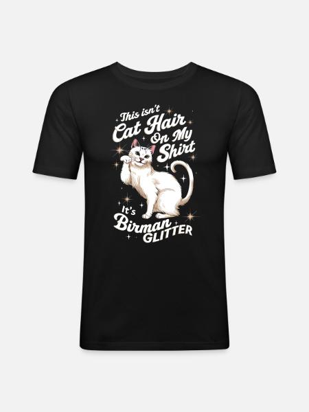 Katze Birma Geschenk - Männer Slim Fit T-Shirt - Schwarz
