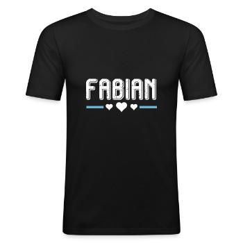 Fabian - Men's Slim Fit T-Shirt - black - Front - Nik (191cm)