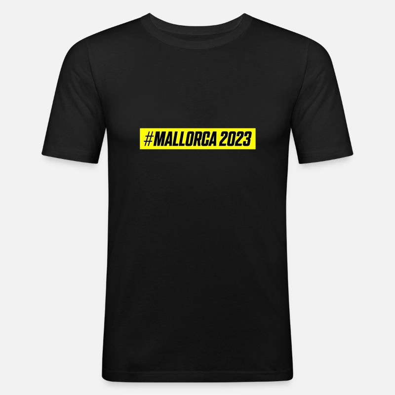 Mallorca 2023 - Männer Slim Fit T-Shirt - Schwarz