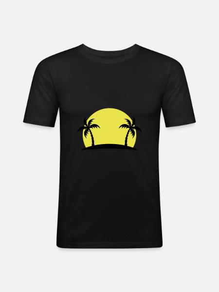 island palm beach - Men's Slim Fit T-Shirt - black