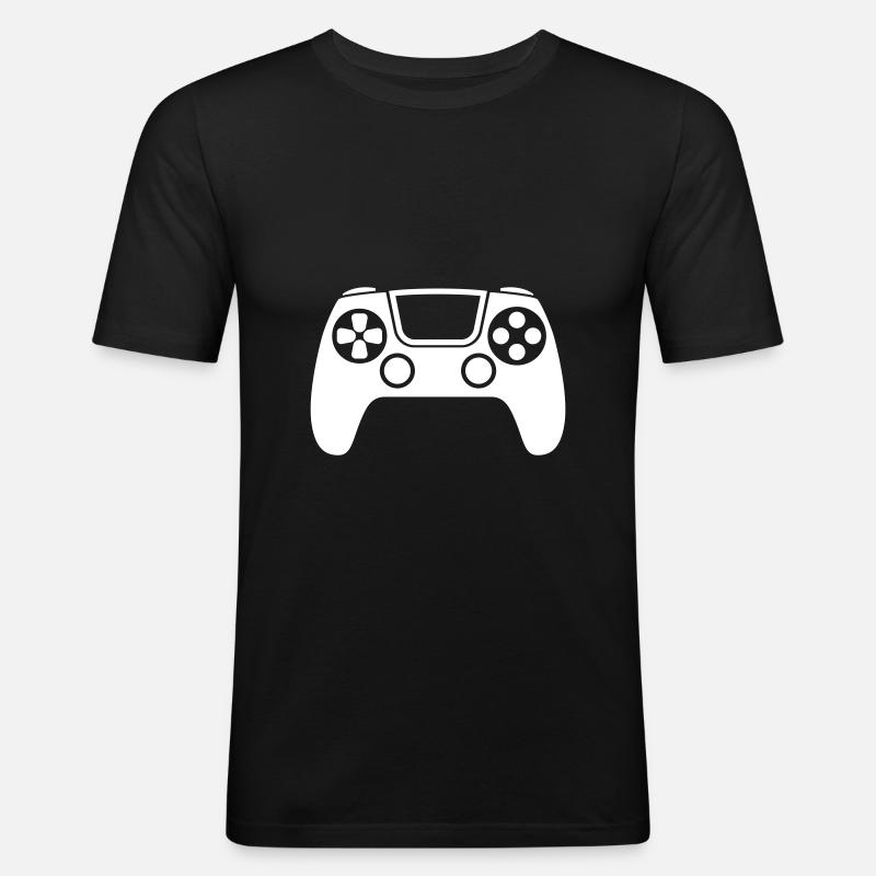Gamepad Symbol Controller - Männer Slim Fit T-Shirt - Schwarz