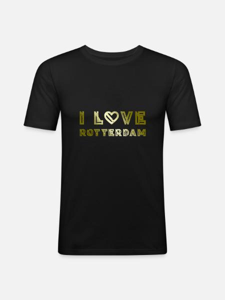J’adore Rotterdam - T-shirt près du corps Homme - noir