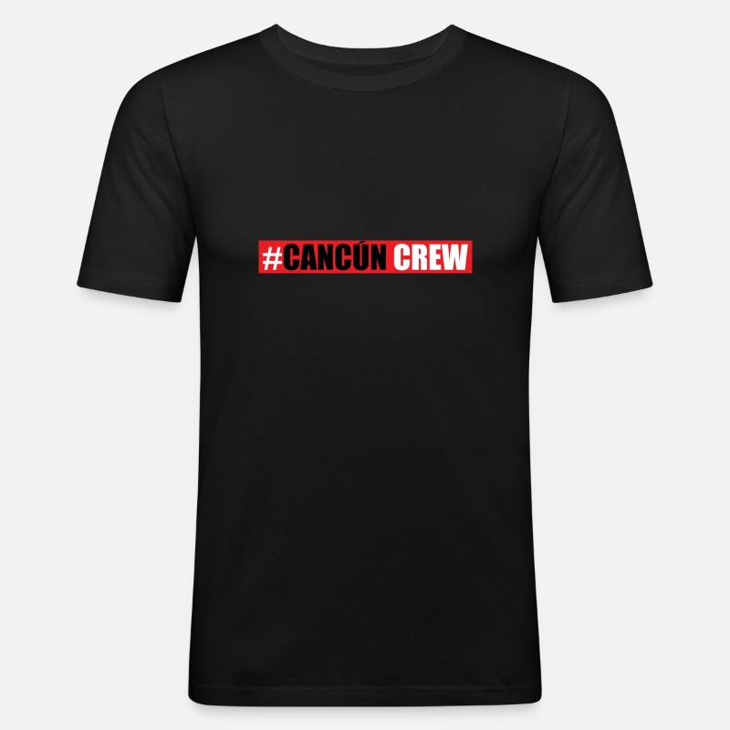 Cancun Crew - Männer Slim Fit T-Shirt - Schwarz