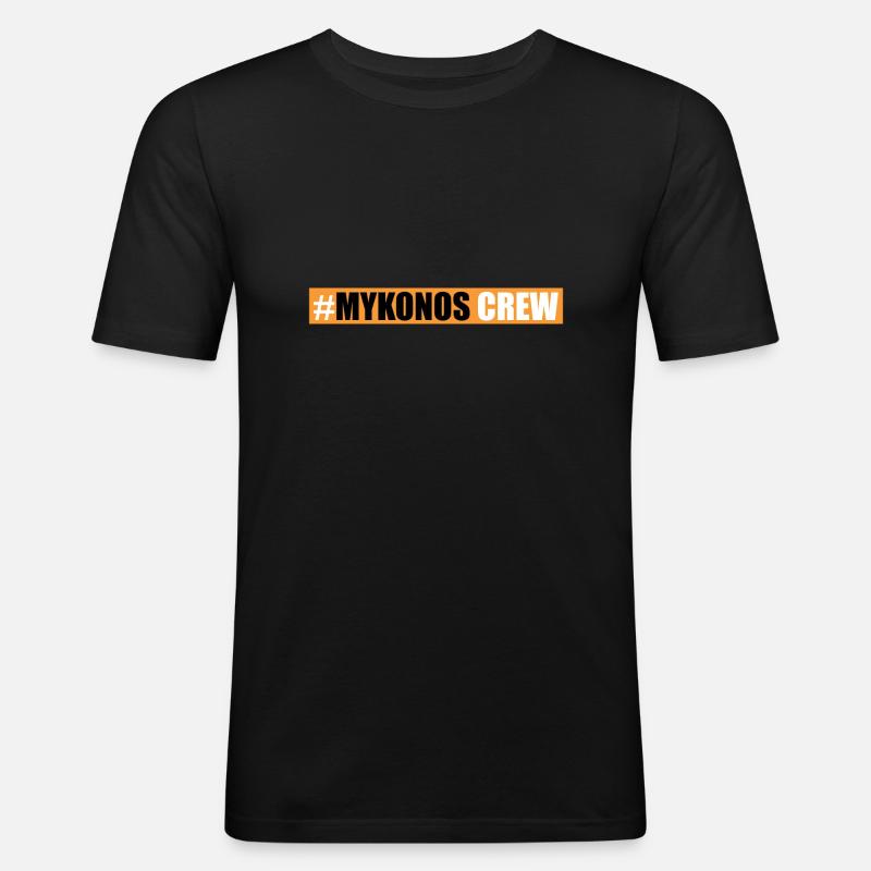 Mykonos Crew - Männer Slim Fit T-Shirt - Schwarz