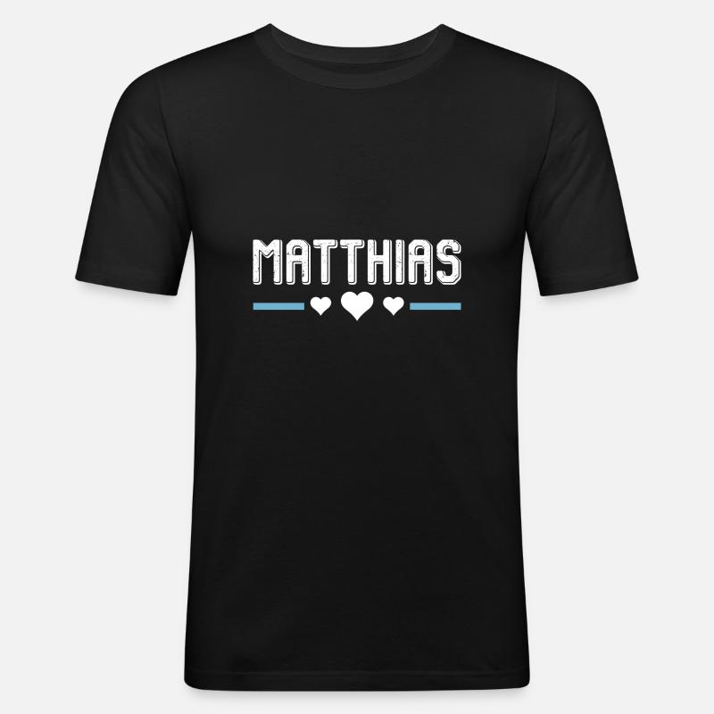 Matthias - Männer Slim Fit T-Shirt - Schwarz