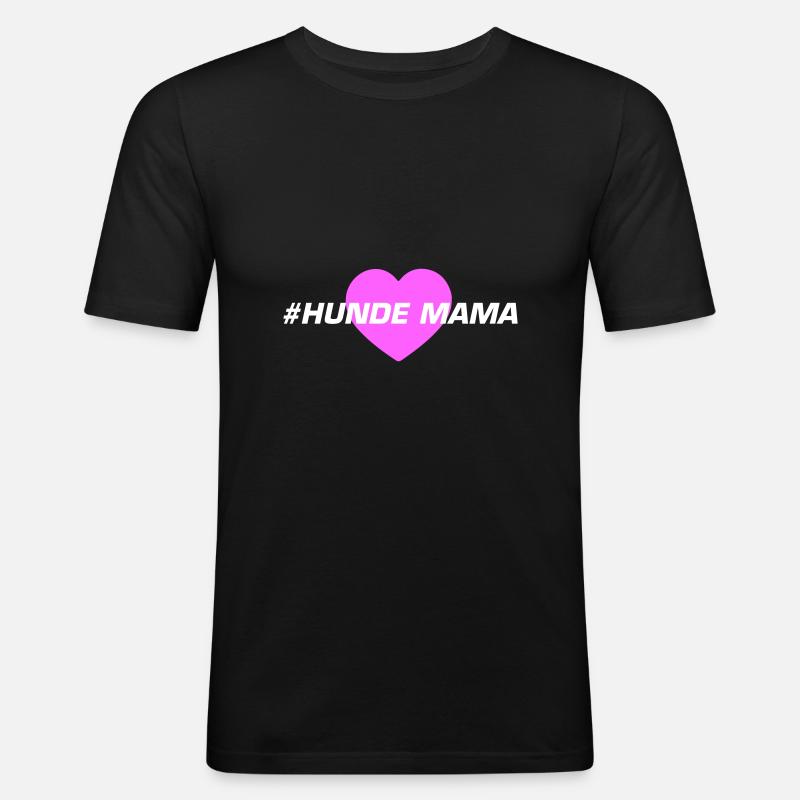 Hunde Mama - Männer Slim Fit T-Shirt - Schwarz