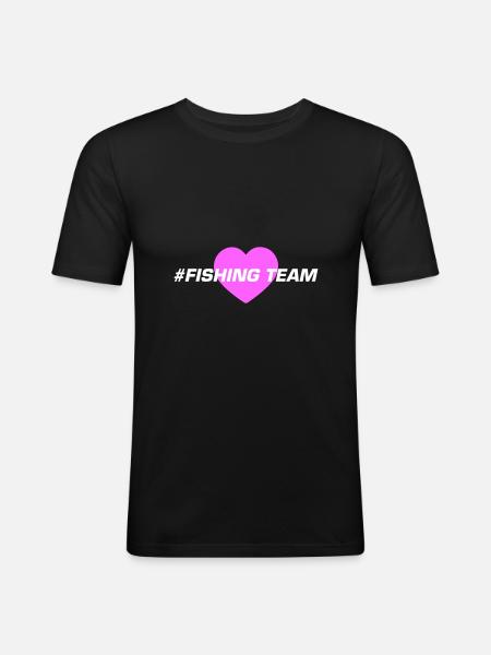 Fishing Team Heart - Men's Slim Fit T-Shirt - black