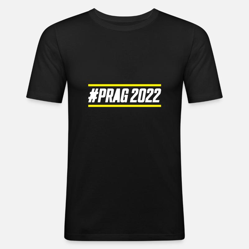 Prag 2022 - Männer Slim Fit T-Shirt - Schwarz