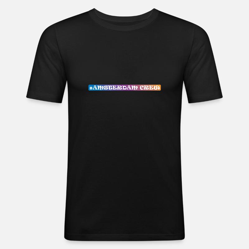 Amsterdam Crew - Männer Slim Fit T-Shirt - Schwarz