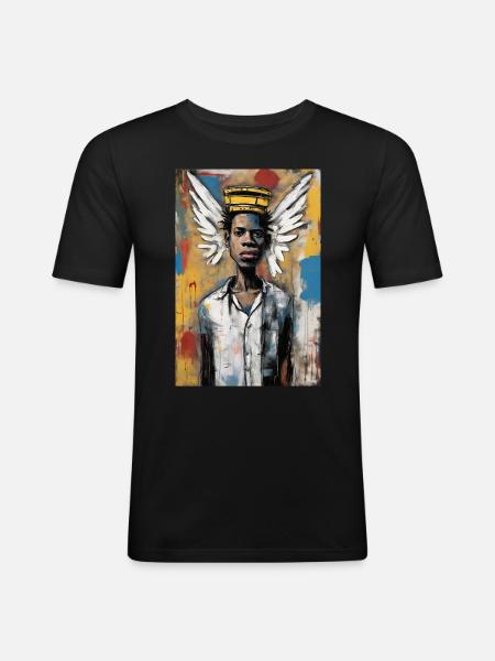 "The Winged Prince" - Men's Slim Fit T-Shirt - black
