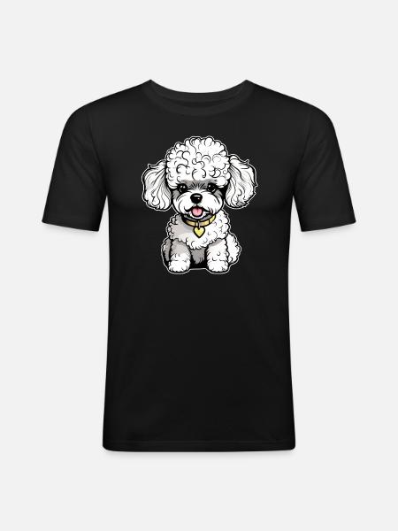Cute Poodle II - Men's Slim Fit T-Shirt - black