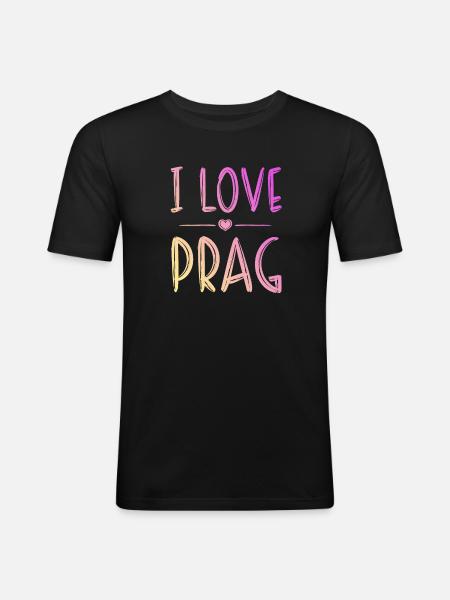 I Love Prague - Men's Slim Fit T-Shirt - black